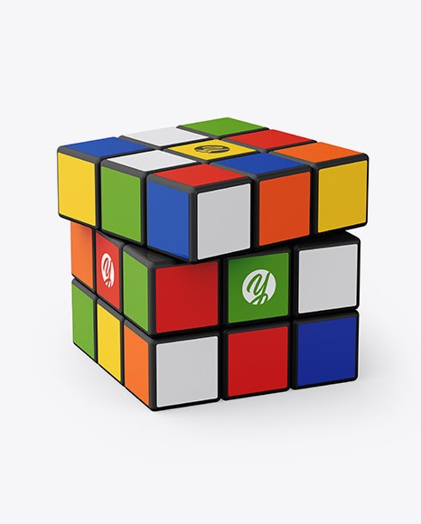 Download Rubik's Cube Mockup - A4 Magazine Mockup - Top View - Three Business Cards Mockup - Top View ...