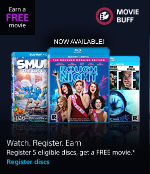 Register 5 eligible discs, get a FREE movie.*