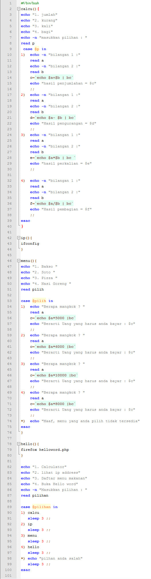 [Contoh 2] Fungsi di Shell Linux  Hanya Oret-Oretan Belaka