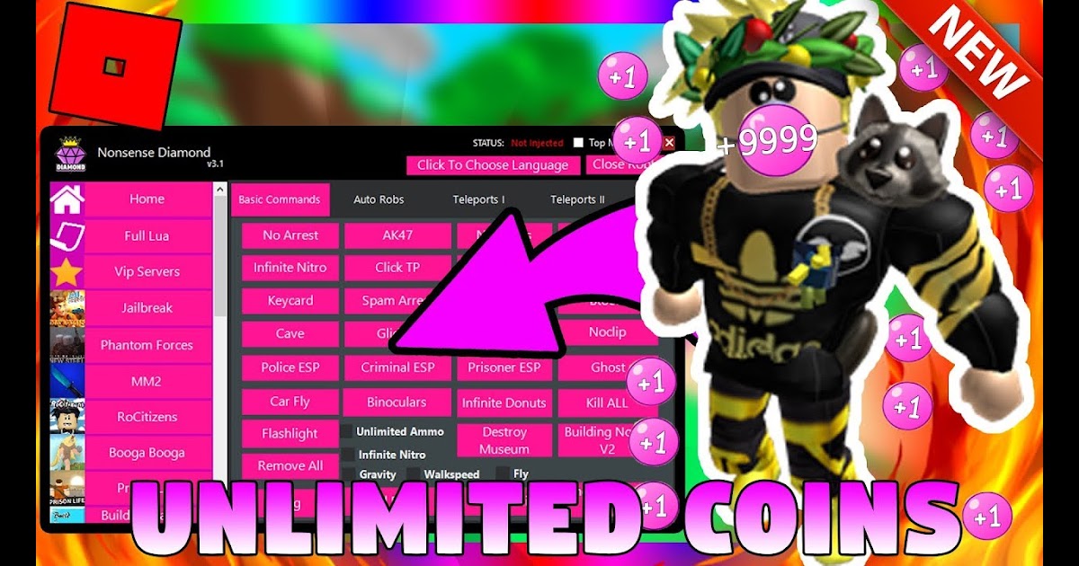 Funniest Excuses Unlimited Coins New Roblox Exploit Nonsense Diamond V3 1 W Autofarm Tp More - new roblox exploit noclip (unpatchable) glitch through walls and objects