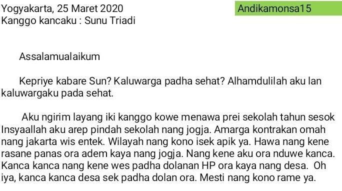 Contoh Layang Ganep Bahasa Jawa Jurnal Siswa