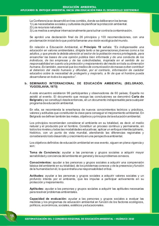 Carta De Belgrado Educacion Ambiental - New Sample p