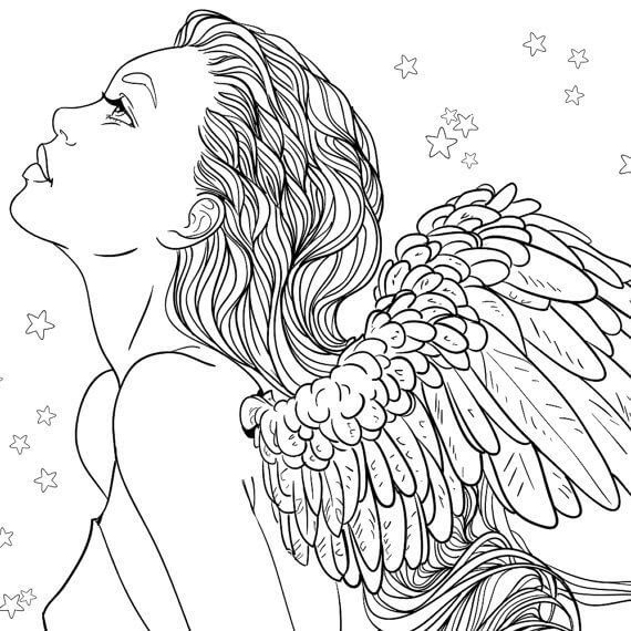 Fallen Angel Anime Coloring Pages