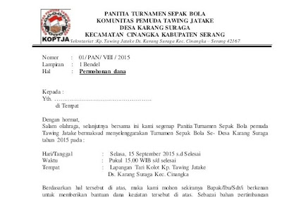 Contoh Surat Undangan Rapat Turnamen Sepak Bola