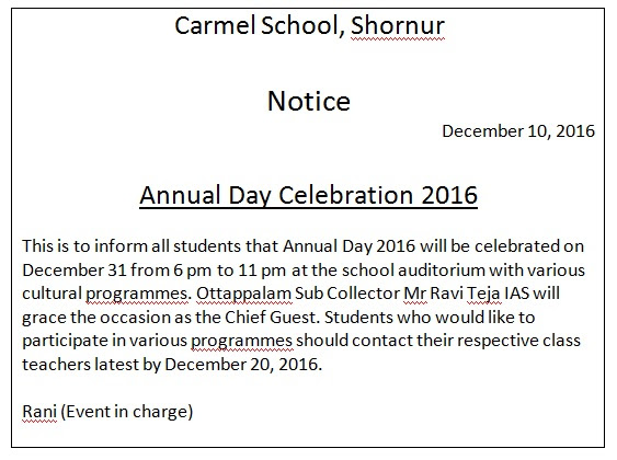 A notice is a formal means of communication. Cbse Class 8 Notice Writing Samples Perfectyourenglish Com