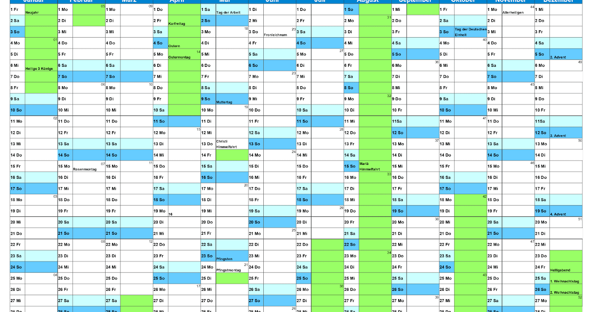 Jahreskalender 2021 Zum Ausdrucken Kostenlos Nrw - Ferien Nordrhein-Westfalen 2019, 2020 ...