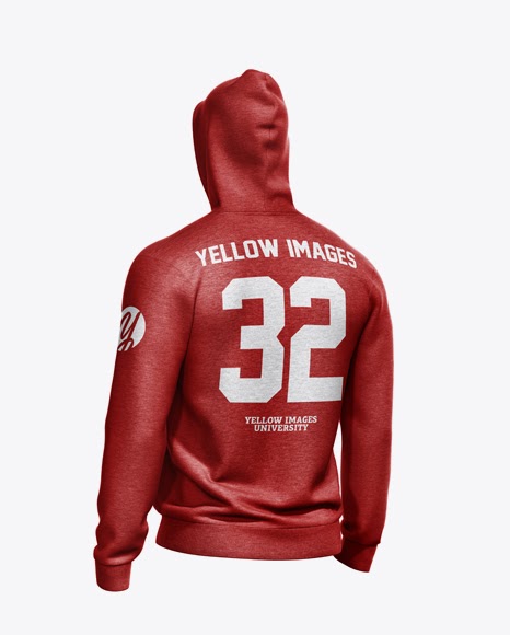 Download Free Melange Men's Full-Zip Hoodie Mockup - Back Half Side ...