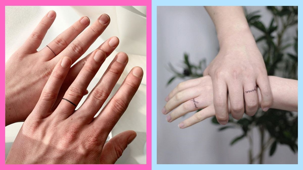 Any ring design can be made here, so feel free to come up with some weirder ideas. Beautful Ring Tattoo Design Ideas For Couples