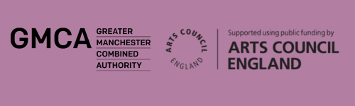 Logos of funding bodies - GMCA, Manchester City Council and Arts Council England