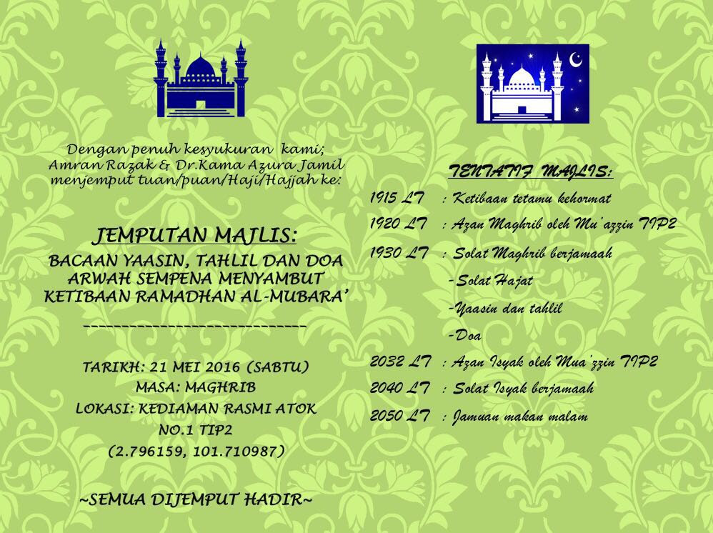 Jemputan Tahlil Dan Doa Arwah - Informasi Doa Terlengkap 💕