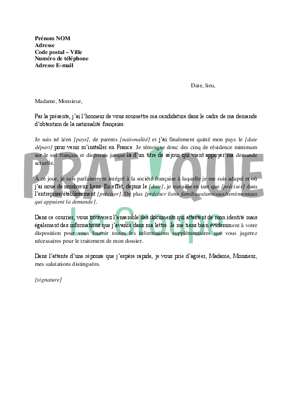 Lettre De Motivation Naturalisation Suisse Pdf - Perodua c