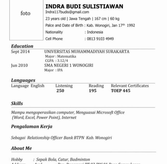 Carilah Satu Contoh Formal Letter - 3 Contoh Cover Letter ...
