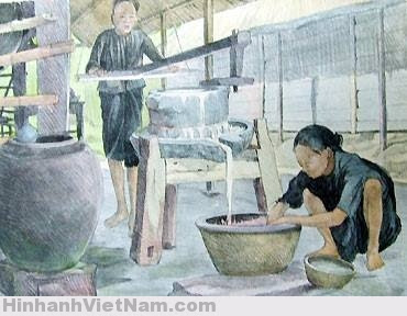 Cảnh xay bột.