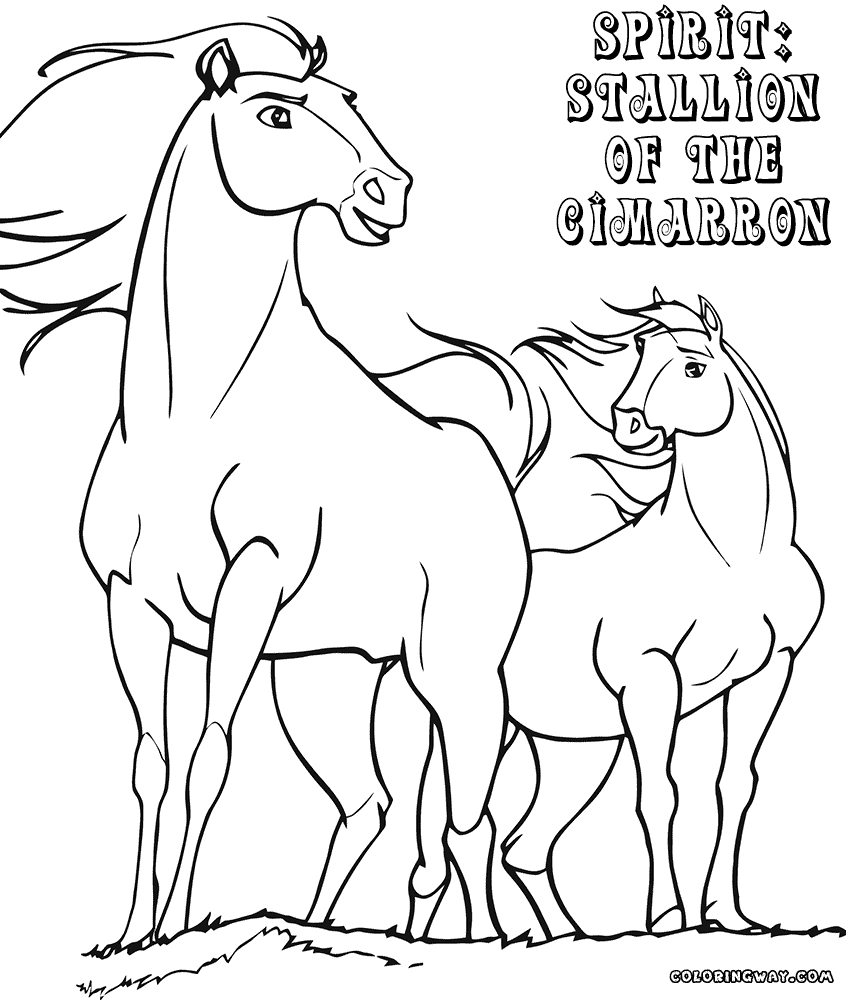 Spirit Horse Coloring Pages For Kids Drawing With Crayons