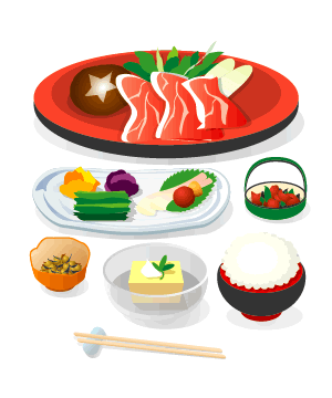ぜいたく和食 イラスト 無料 アニメ画像