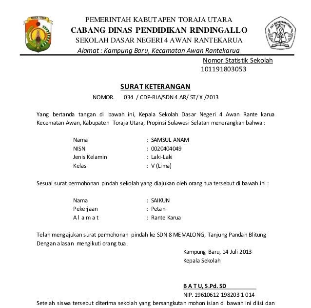 Contoh Surat Keterangan Yatim Piatu Contoh Surat