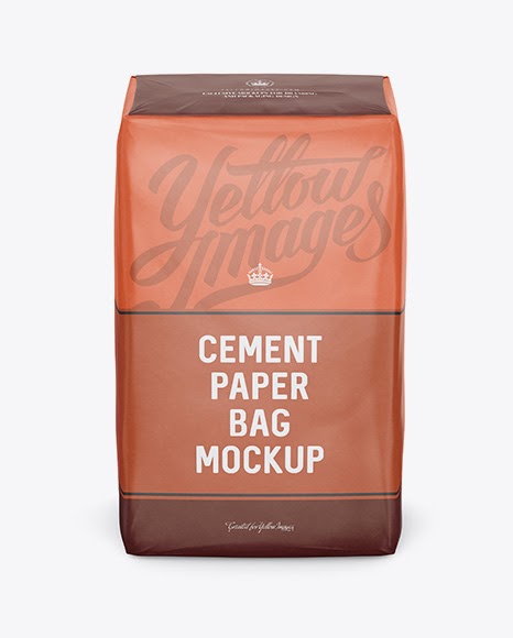 Download Cement Paper Bag Mockup - Front View (High-Angle Shot ...