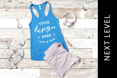 Download Turquoise Next Level 1533 Vest Mockup Tank Muscle Top PSD ...