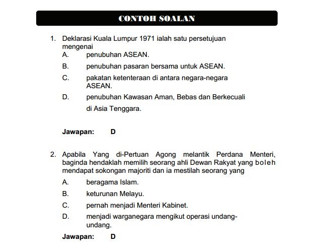 Contoh Soalan Pengetahuan Am Pembantu Setiausaha Pejabat 