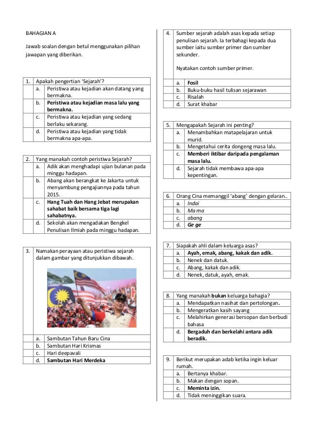 Soalan Akhir Tahun Sejarah Tingkatan 4 Benytr