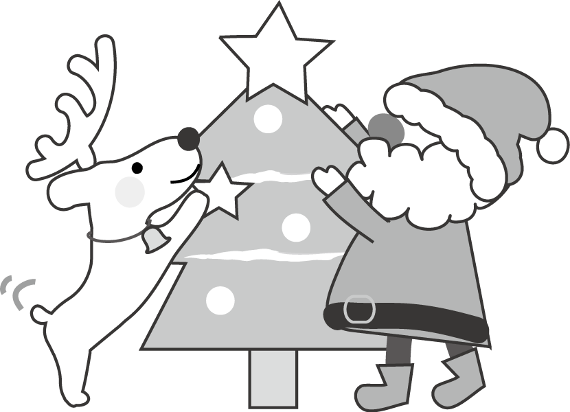 最高の動物画像 50 素晴らしいクリスマス 12 月 イラスト 白黒