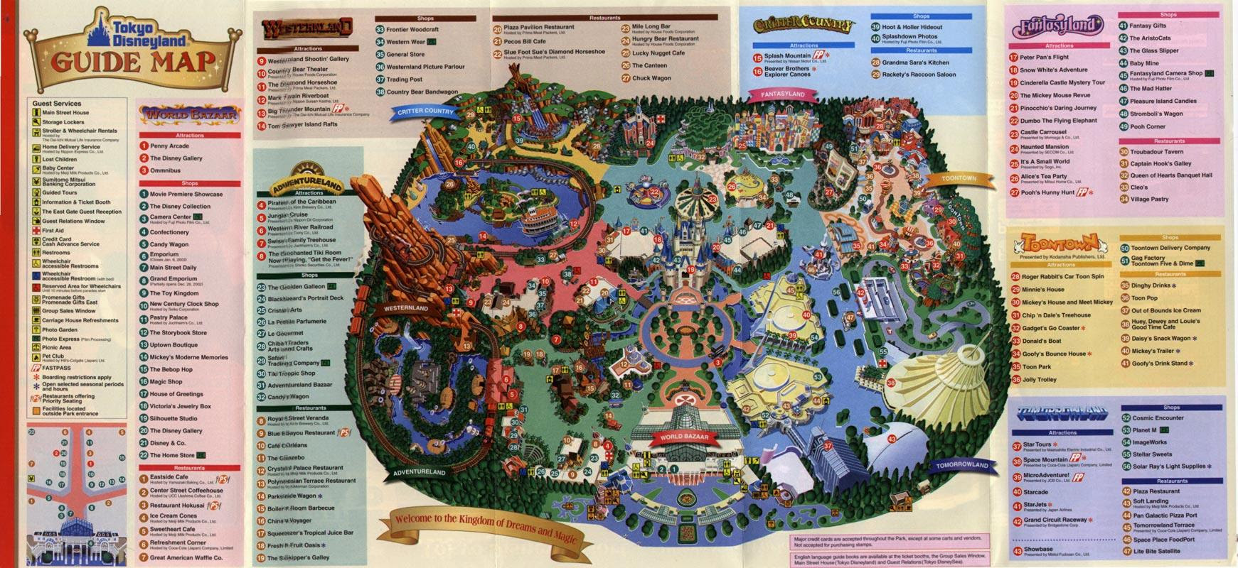 In here, i would like to share tokyo disney sea map, all of them are worth your attention. Tokyo 2003 Tokyo Disneyland