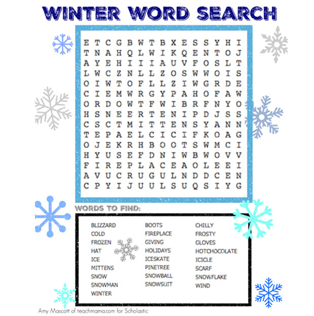Teachers, however, are welcome to print these puzzles in quantity for classroom distribution. Winter Word Search Worksheets Printables Scholastic Parents
