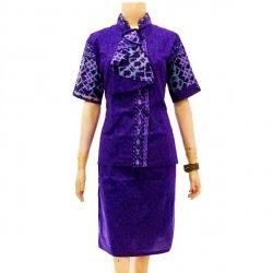 Dress Batik Ungu Mitra Bisnis Lanjar