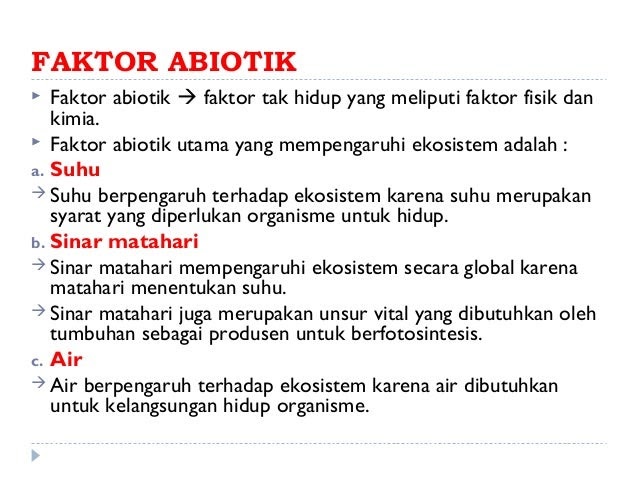 Contoh Faktor Ekosistem - 3 Glorios As Palavras