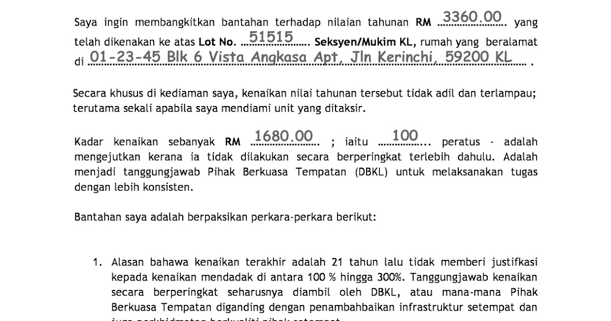 Surat Rasmi Rayuan Lhdn - Rasmi J