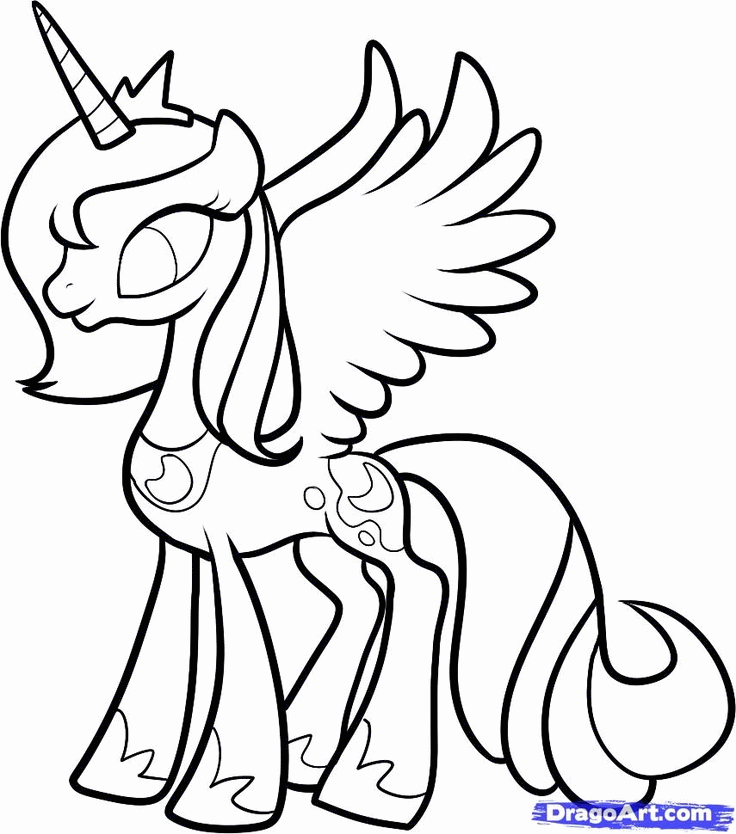 Sketsa Unicorn Simple - Moa Gambar
