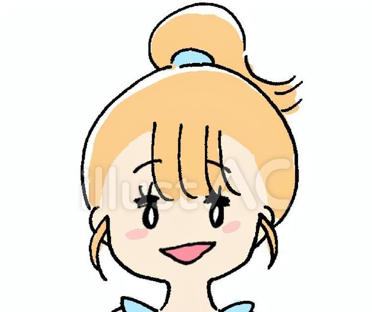 アイコン 可愛い 女の子 イラスト ポニーテール Blogwalljpgochu