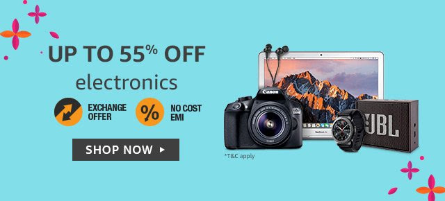 Up to 55% off on Electronics