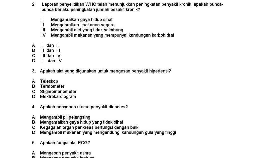 Soalan Dan Jawapan Hipertensi - Selangor a