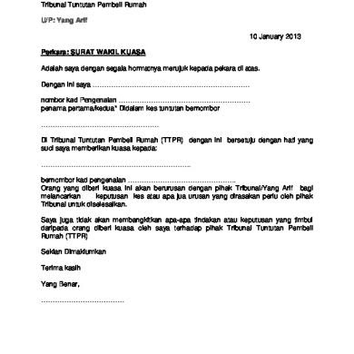 Contoh Surat Wakil Khdn - Contoh Surat Wakil Khdn Surat ...