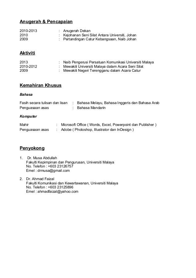 Contoh Cover Letter Bahasa Melayu Untuk Latihan Industri 