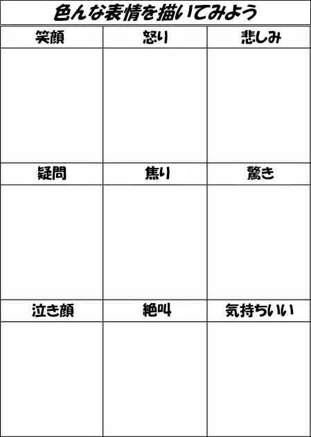 表情 練習 イラスト 表情 テンプレ 絵文字 美しい芸術