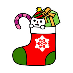 かわいい動物画像 最高のクリスマス 靴下 イラスト フリー