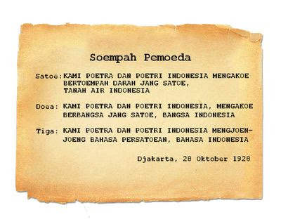 Pidato Bahasa Inggris Berjudul Sumpah Pemuda - Sumpah 