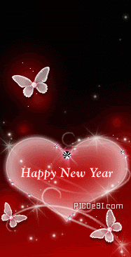 Happy New Year   Glowing Heart New Year 