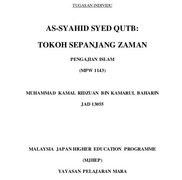 Contoh Assignment Tokoh Islam - Loker Spot