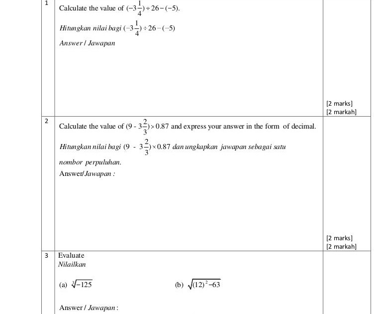 Soalan Matematik Tingkatan 4 Mrsm - Kuora s