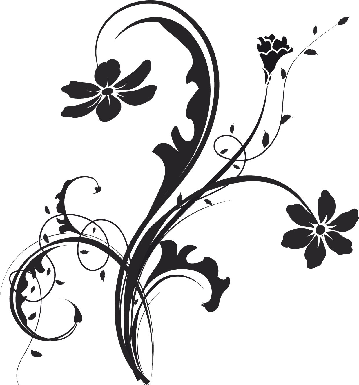 ユニークモノクロ イラスト 花 最高の花の画像