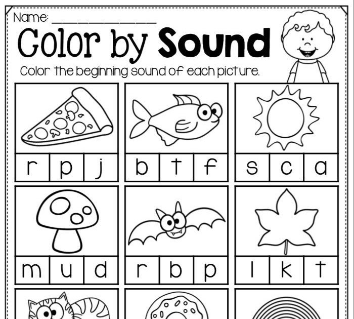 Beginning Sounds Worksheets For Kindergarten Printable - Search Happy