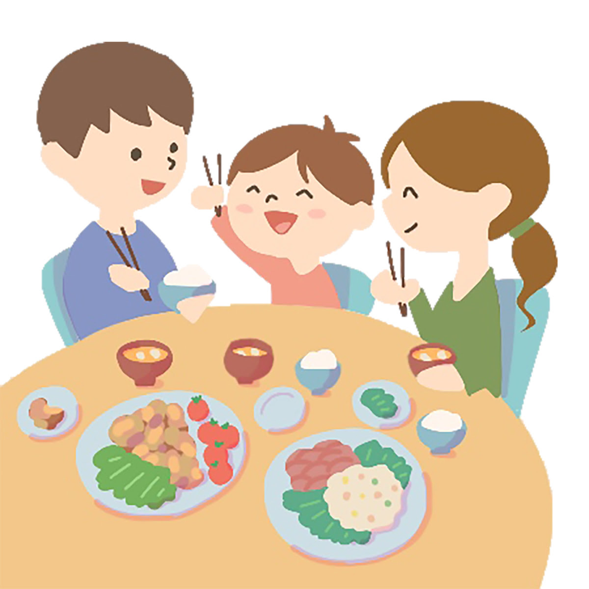 最高家族 食事 イラスト 日本のイラスト