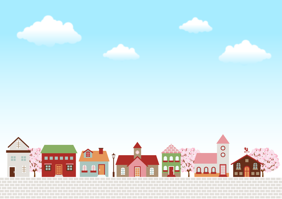 元のフリー素材 背景 街並み イラスト 動物ゾーン
