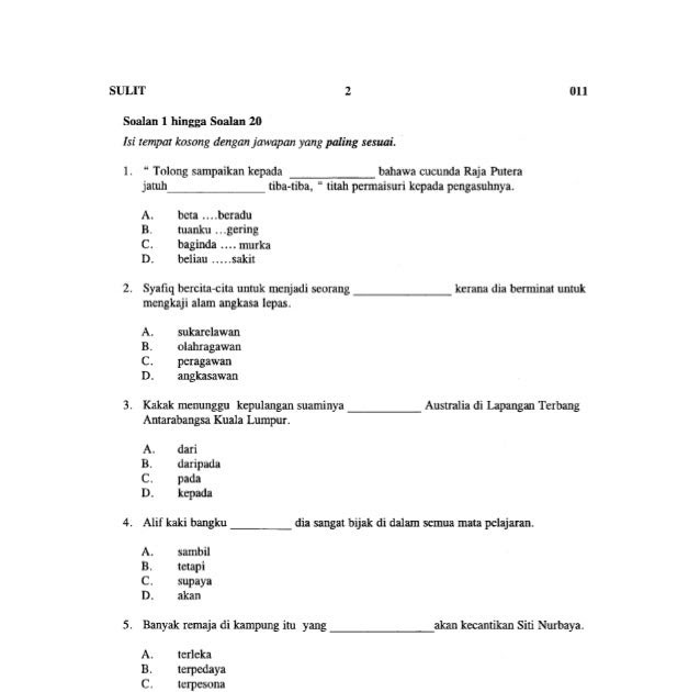 Contoh Karangan Upsr Bahasa Inggeris 2016 - Contoh U