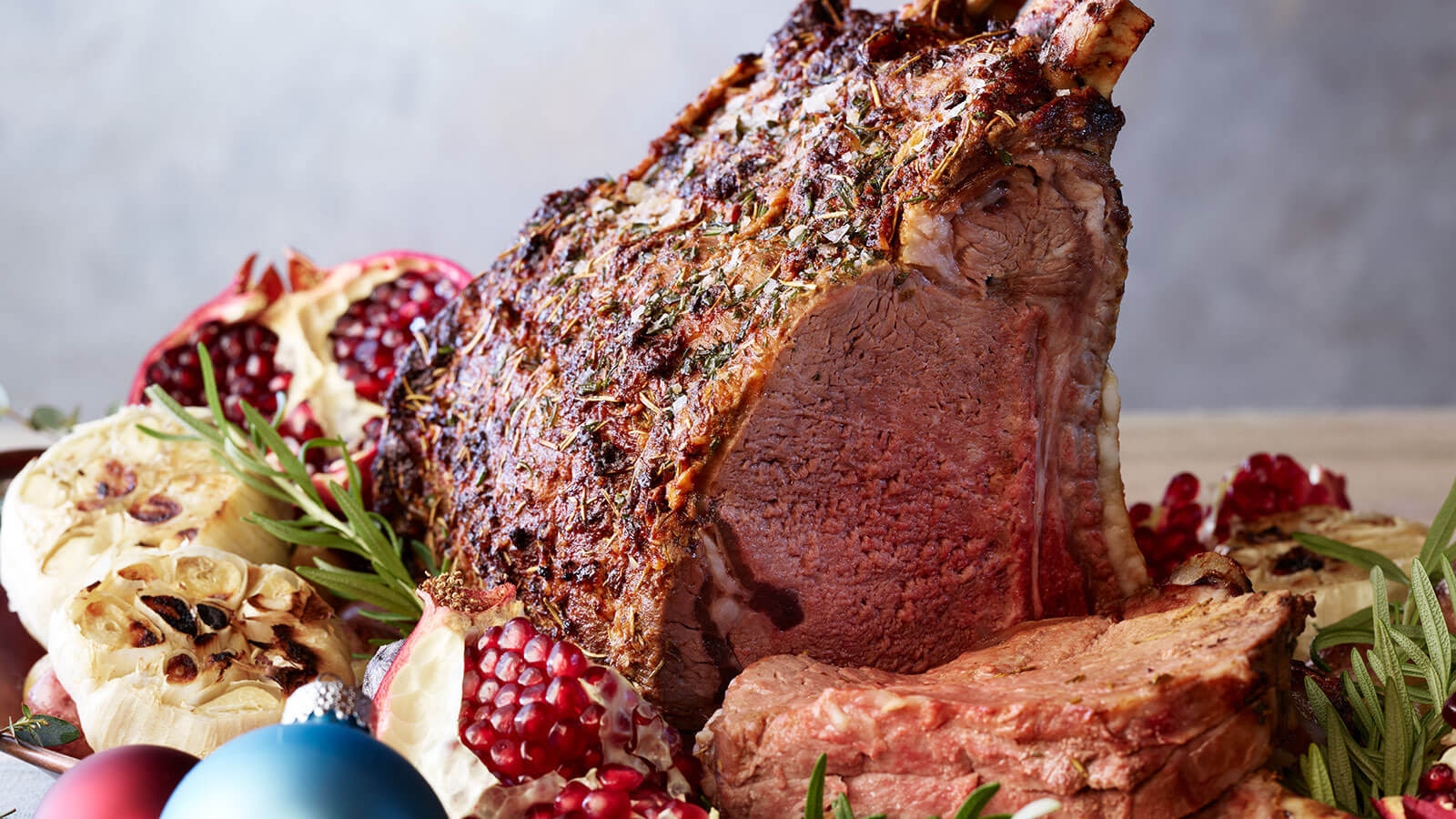 A rib roast may be sliced into individual steaks; Garlic Herb Standing Rib Roast Recipe The Fresh Market