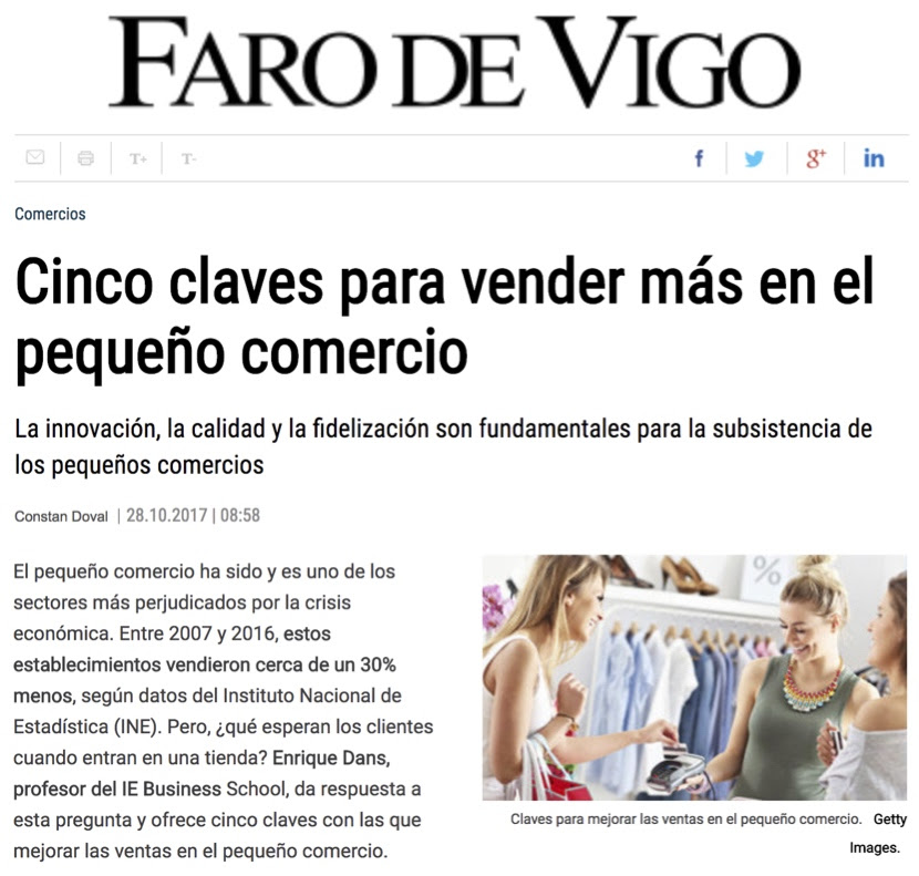 Cinco claves para vender más en el pequeño comercio - Faro de Vigo