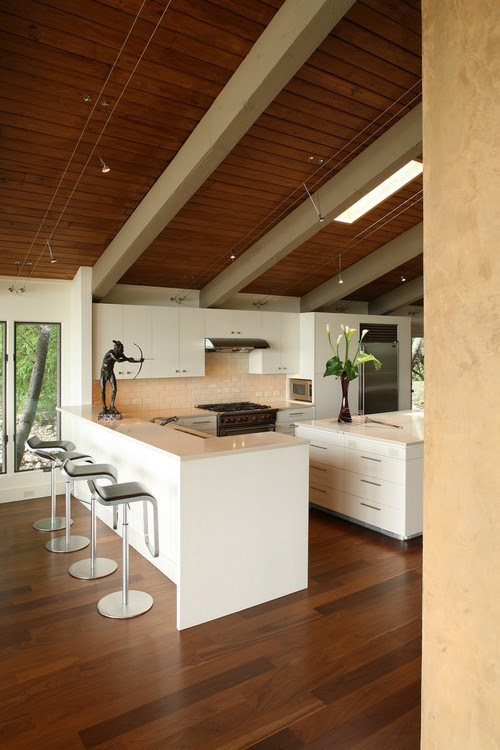 However, we have a sloped/vaulted ceiling. Great Ideas For Lighting Kitchens With Sloped Ceilings